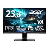 日本エイサー 【Amazon.co.jp限定】Acer モニター 23.8インチ フルHD VA 非光沢 100Hz 1ms HDMI ミニD-Sub15 VESAマウント対応 スピーカー内蔵 AMD FreeSync KA242YHbmixの商品画像