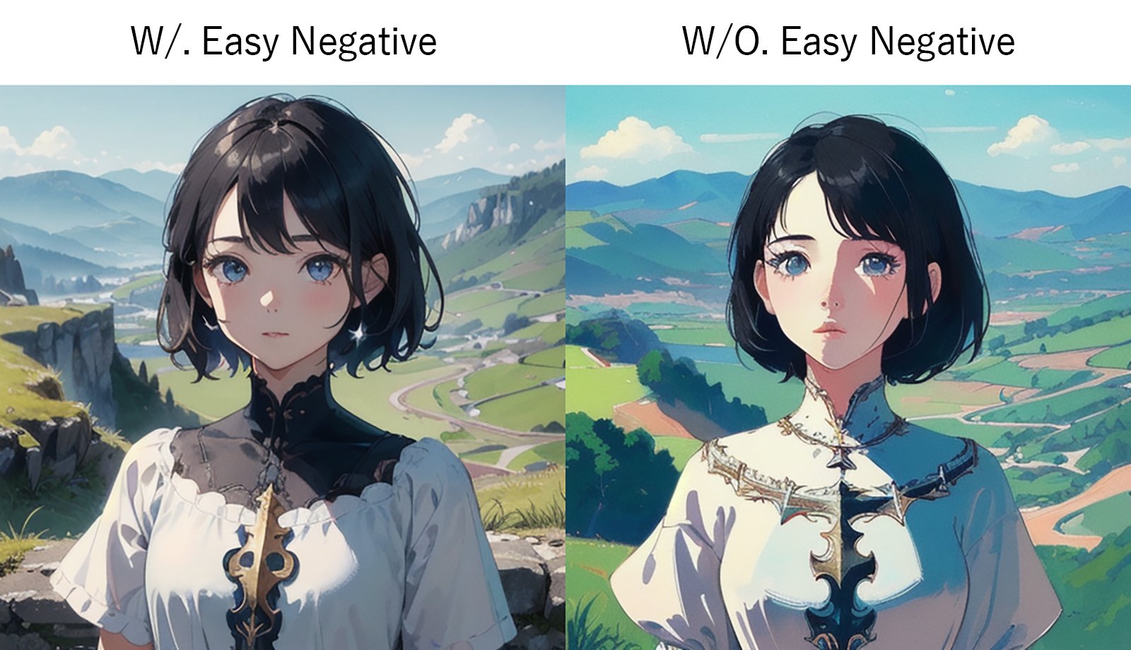 Comparative images of EasyNegative