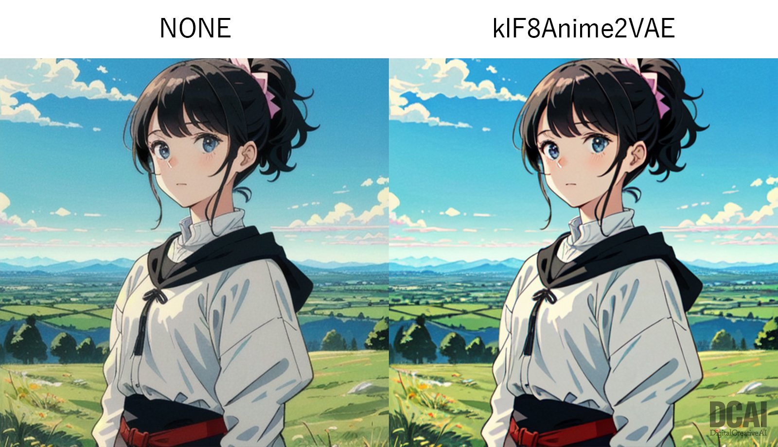 Comparative images of kl-f8-anime2 VAE