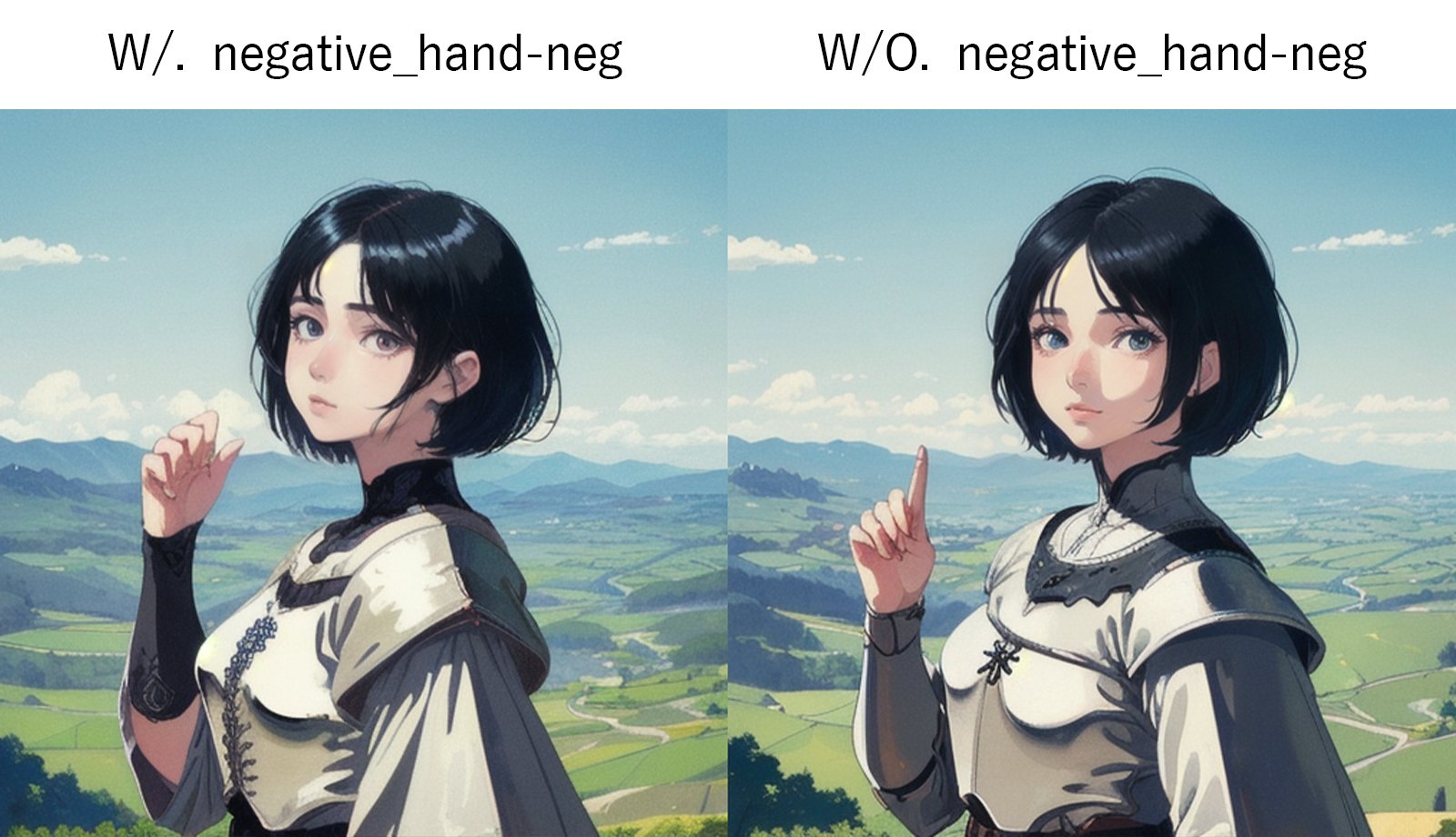 negative_hand Negative Embeddingの比較画像