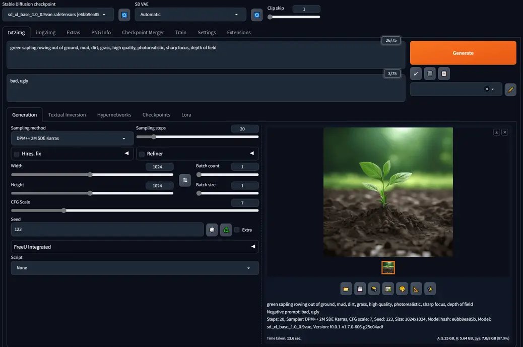 UI of Stable Diffusion WebUI Forge