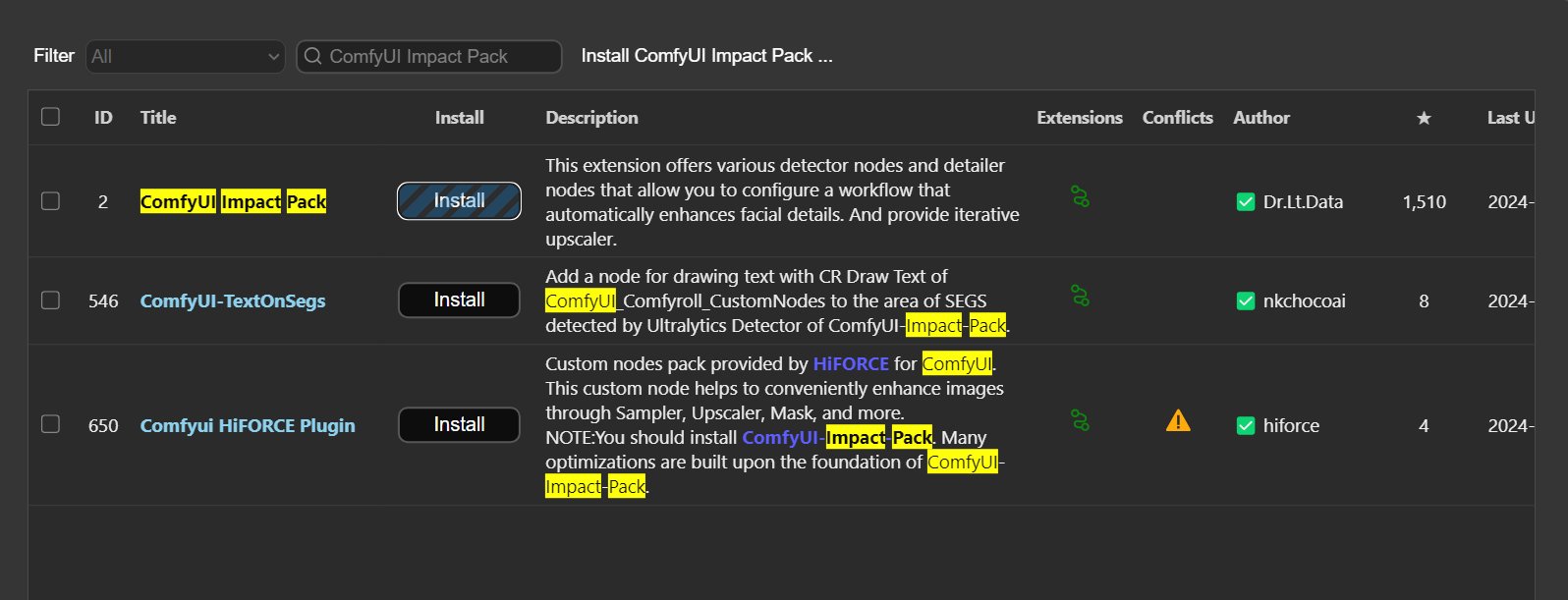 Custom node search screen