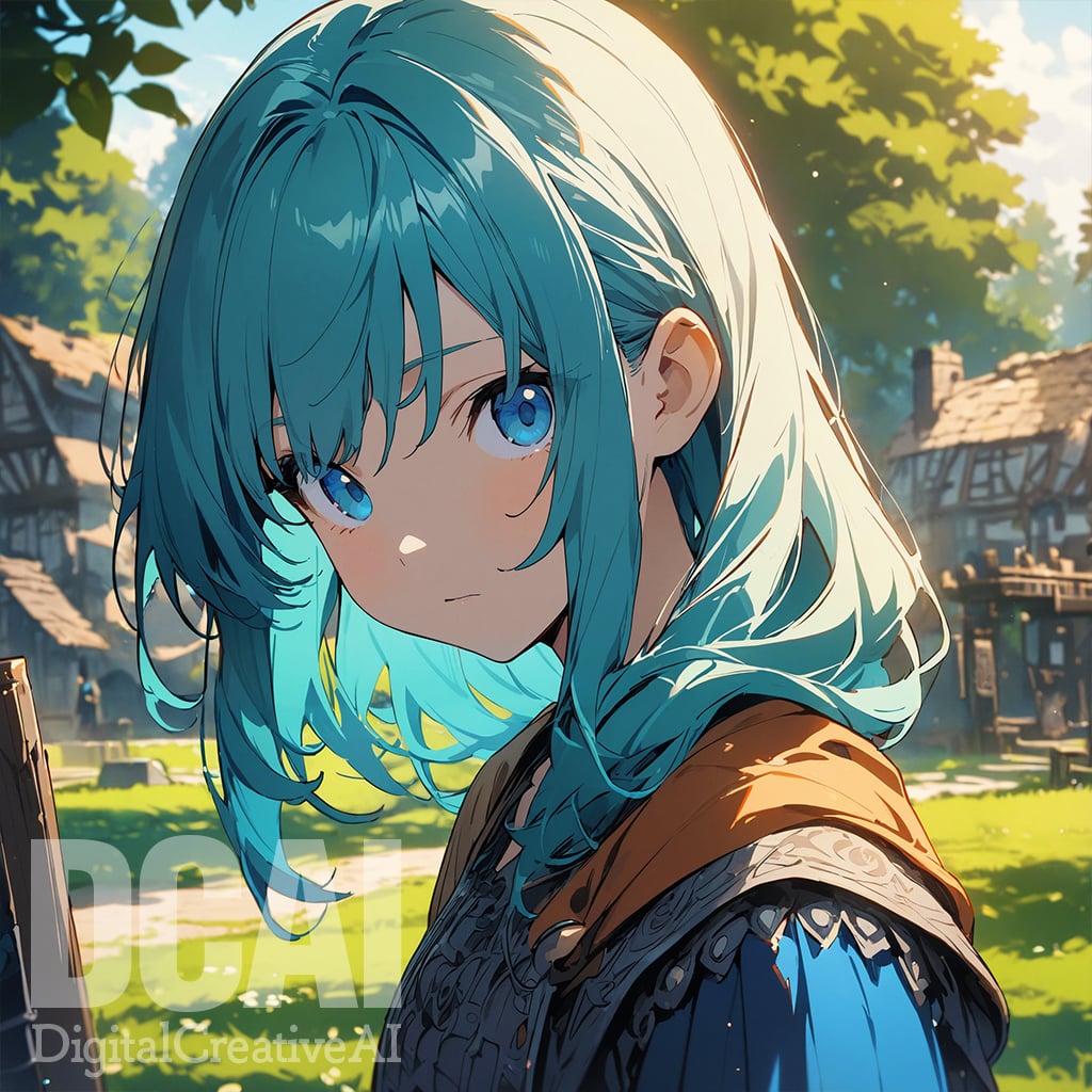 cyan hairのサンプル