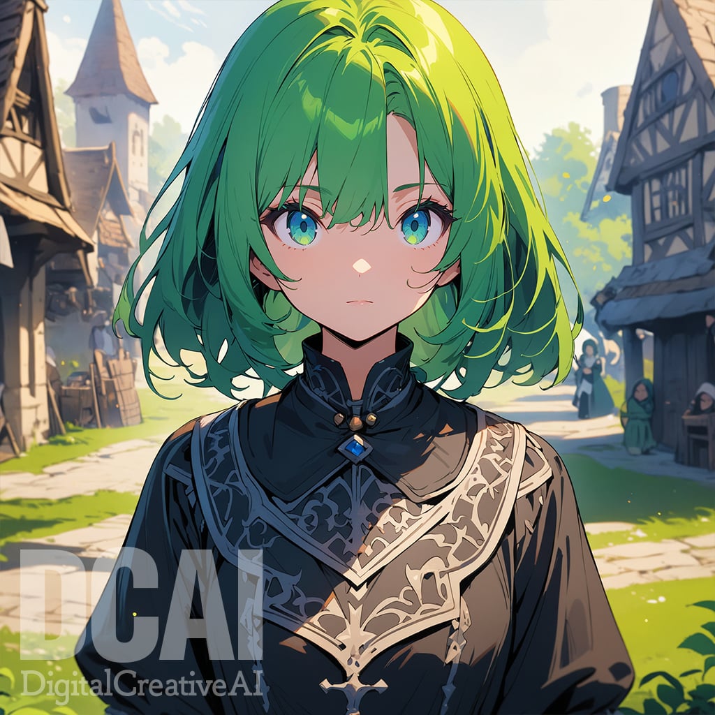 green hairのサンプル